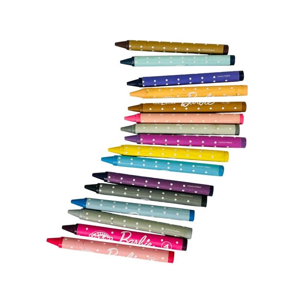 Cra-Z-Art Barbie Polka Dot Crayons 16-Count Mattel Wax Crayons For Kids Art & Cr - Picture 2 of 8